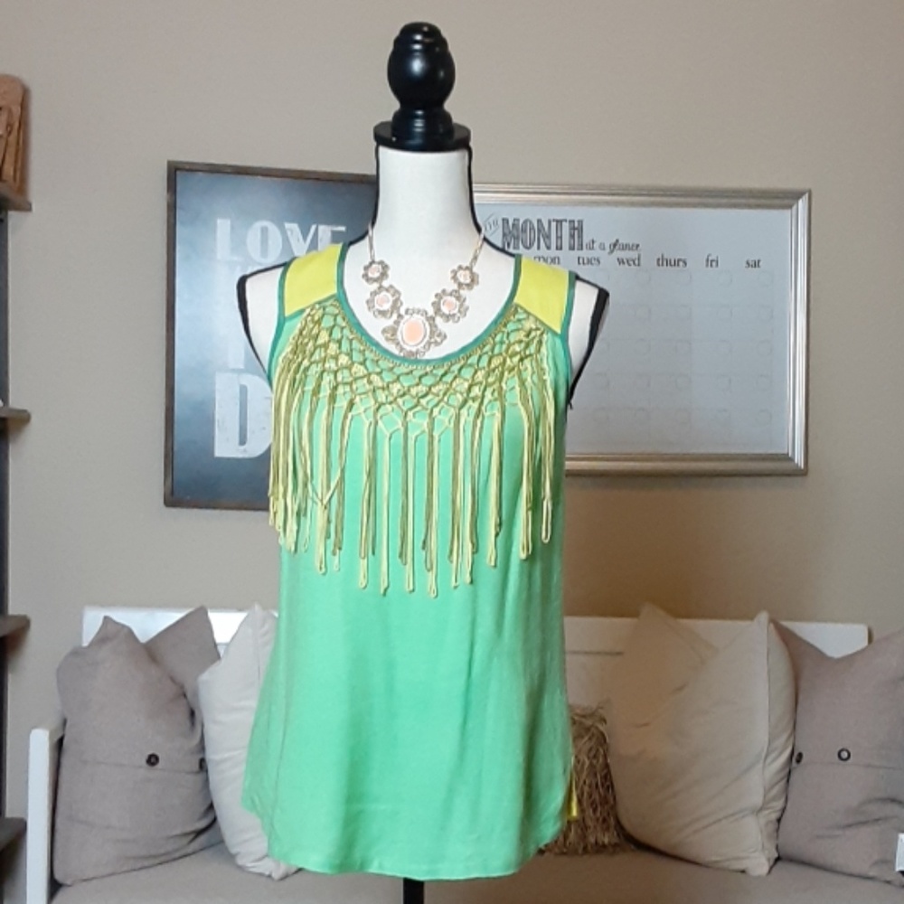 Anthropology Bl^nk London Green and Yellow top